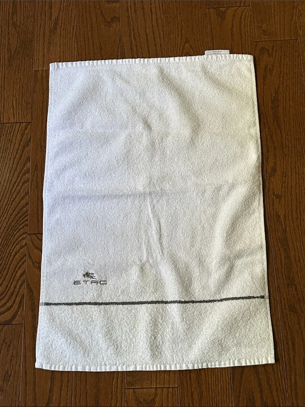 Etro vintage White Embroidered Towel with Contrast Stripe Face/ hands